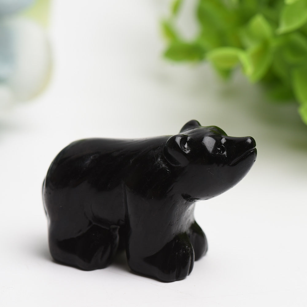 2.2 inch Mixed Crystal Bear Figurine for Healing, Collecting & Decor