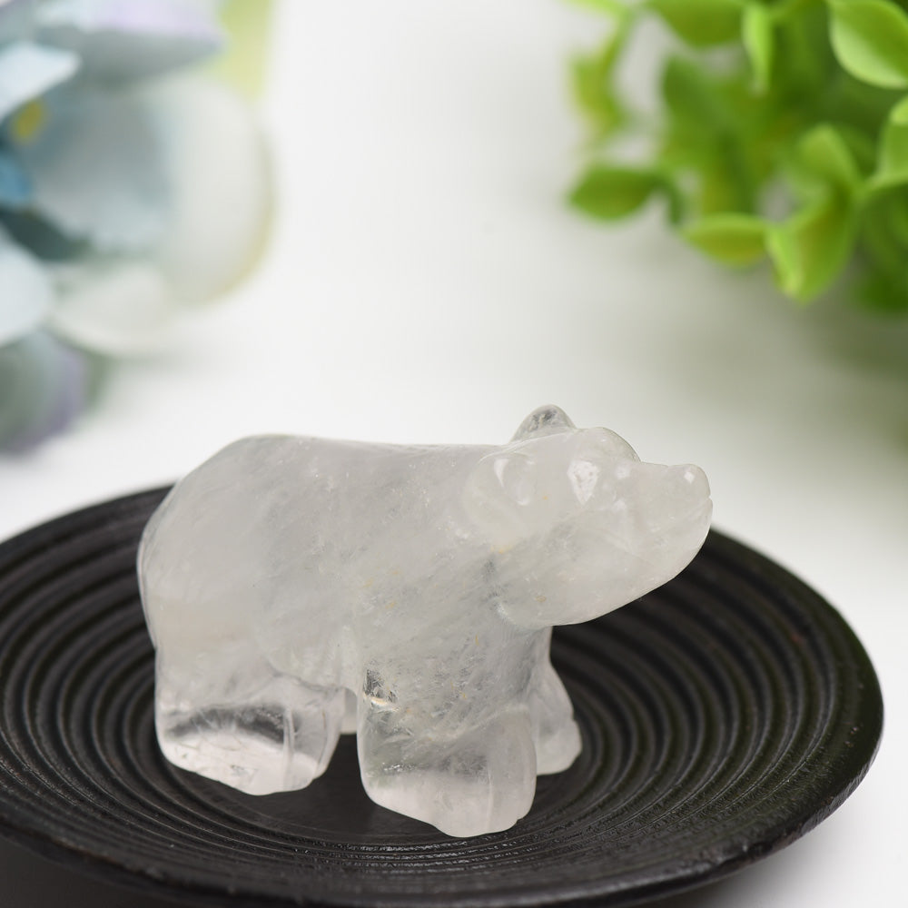 2.2 inch Mixed Crystal Bear Figurine for Healing, Collecting & Decor