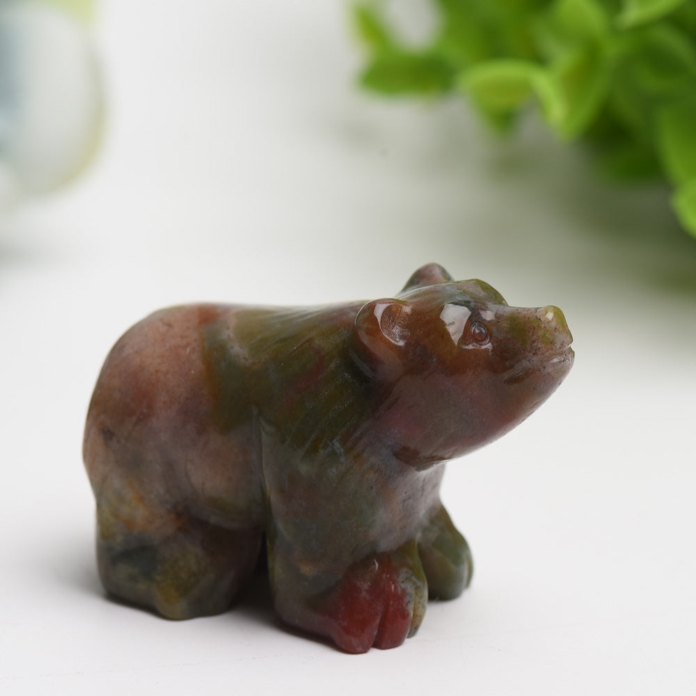 2.2 inch Mixed Crystal Bear Figurine for Healing, Collecting & Decor