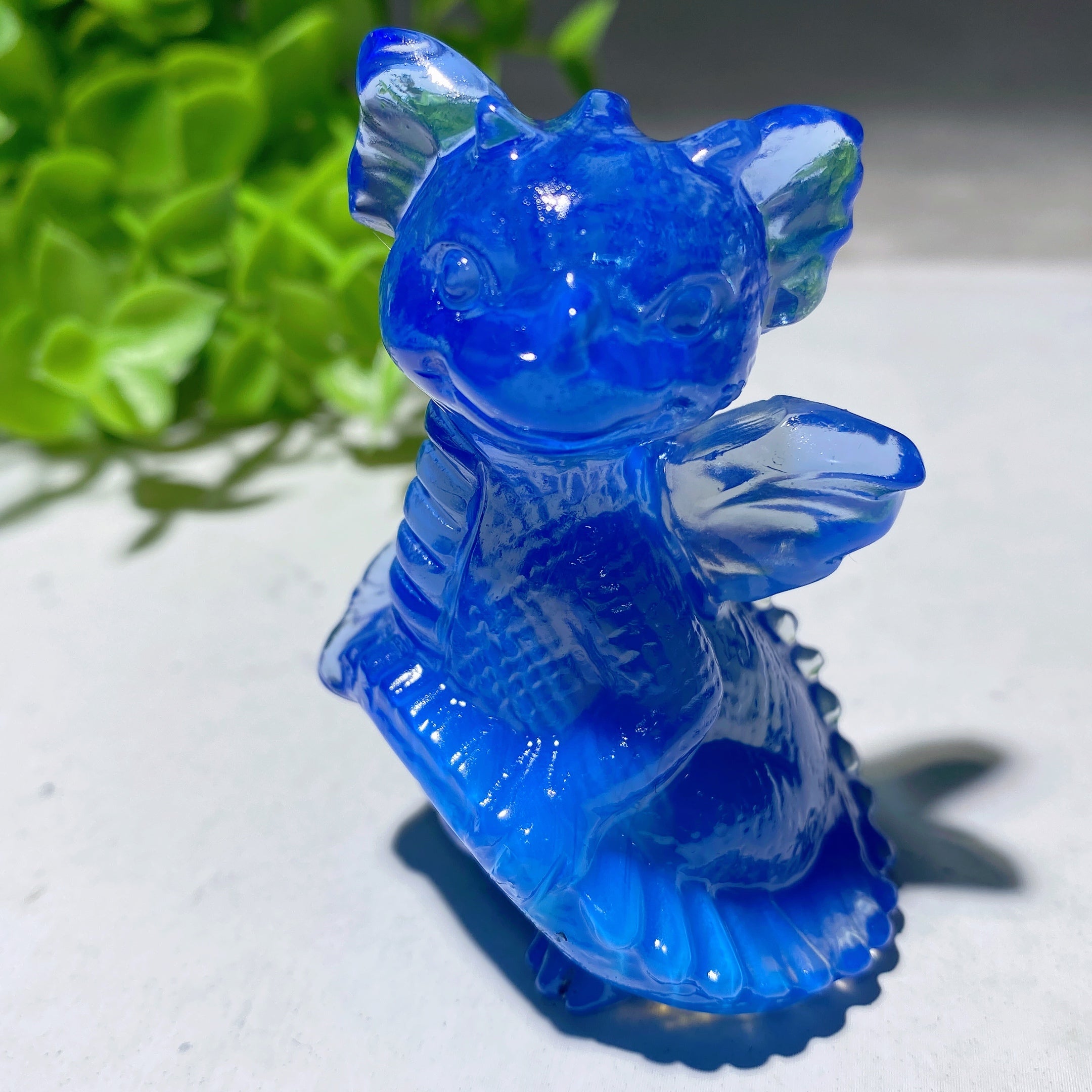 2.2-inch Mixed Crystal Dragon Carving for Healing