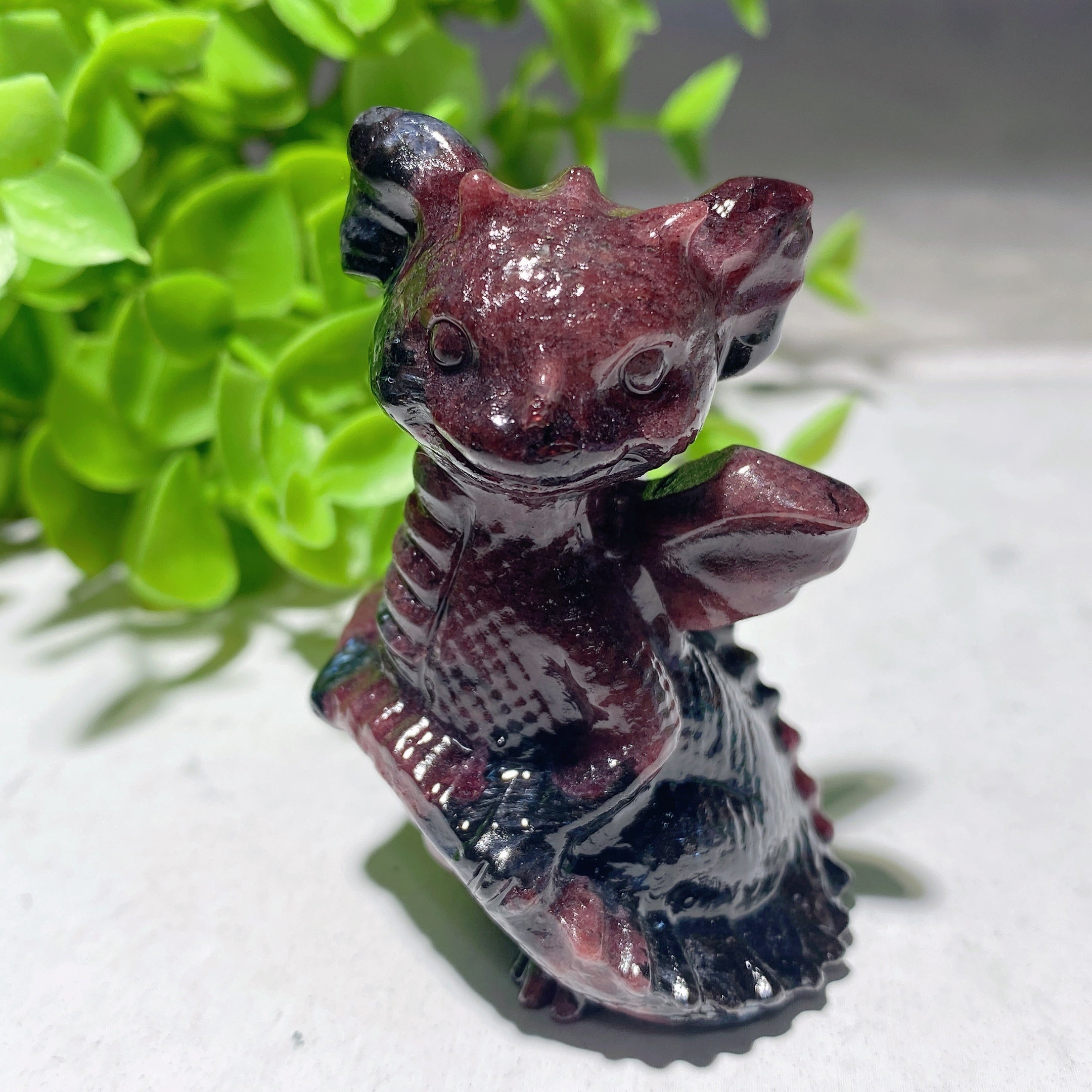 2.2-inch Mixed Crystal Dragon Carving for Healing