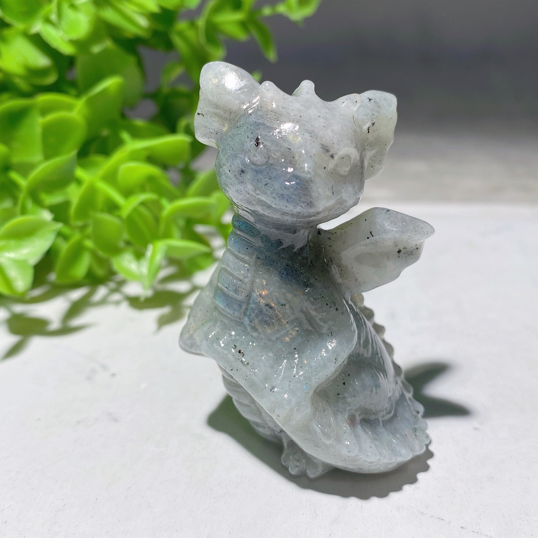 2.2-inch Mixed Crystal Dragon Carving for Healing