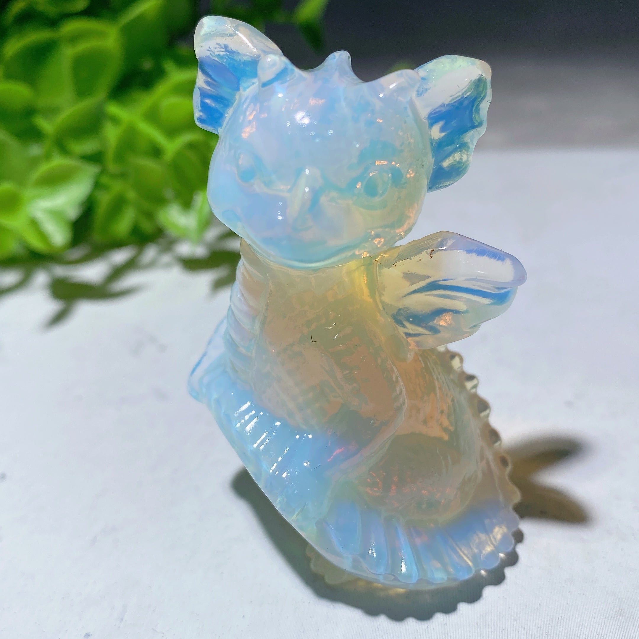 2.2-inch Mixed Crystal Dragon Carving for Healing