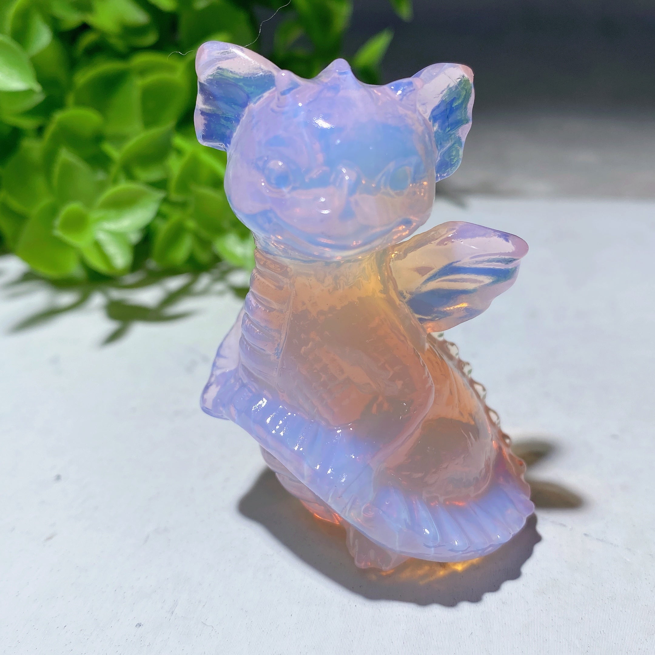 2.2-inch Mixed Crystal Dragon Carving for Healing