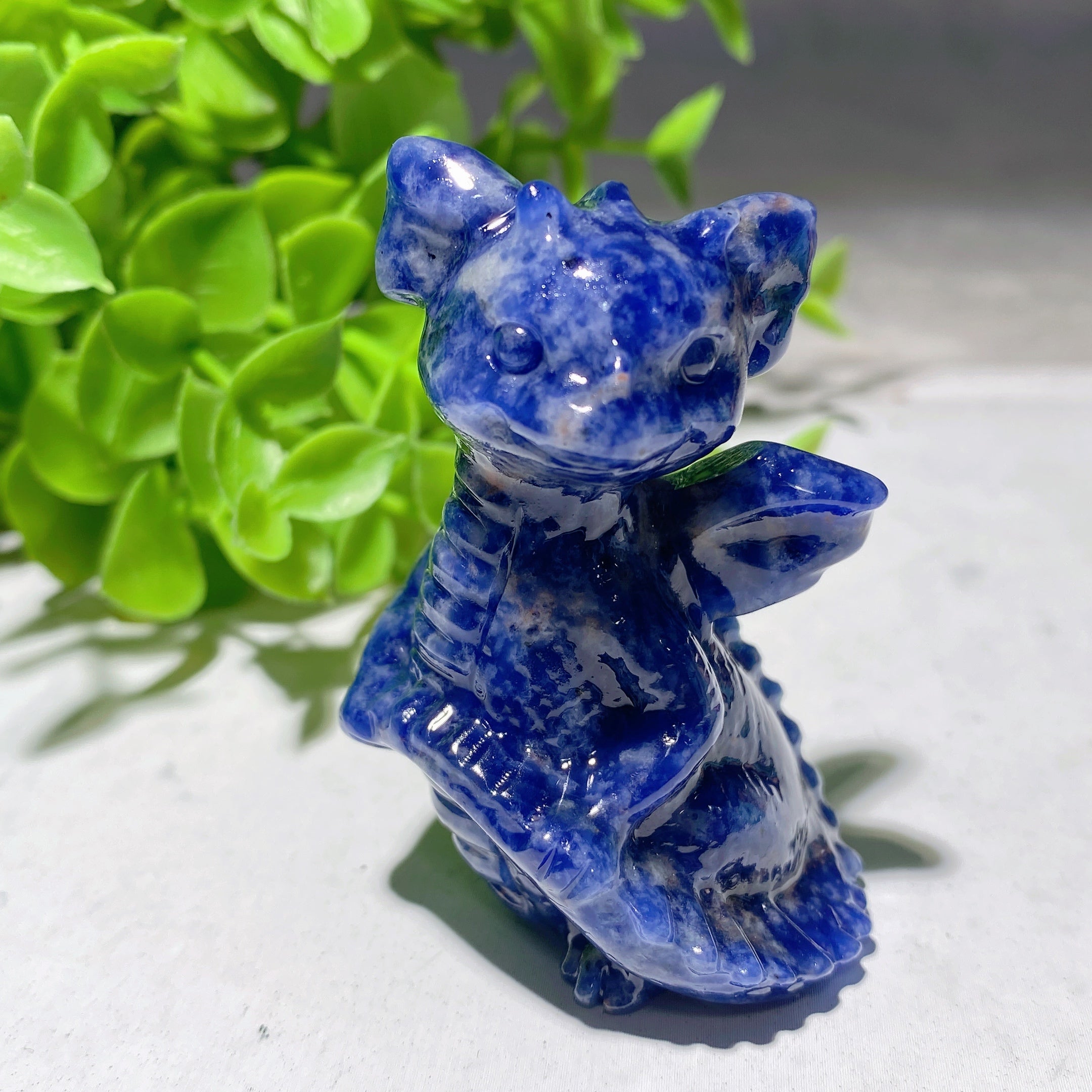 2.2-inch Mixed Crystal Dragon Carving for Healing