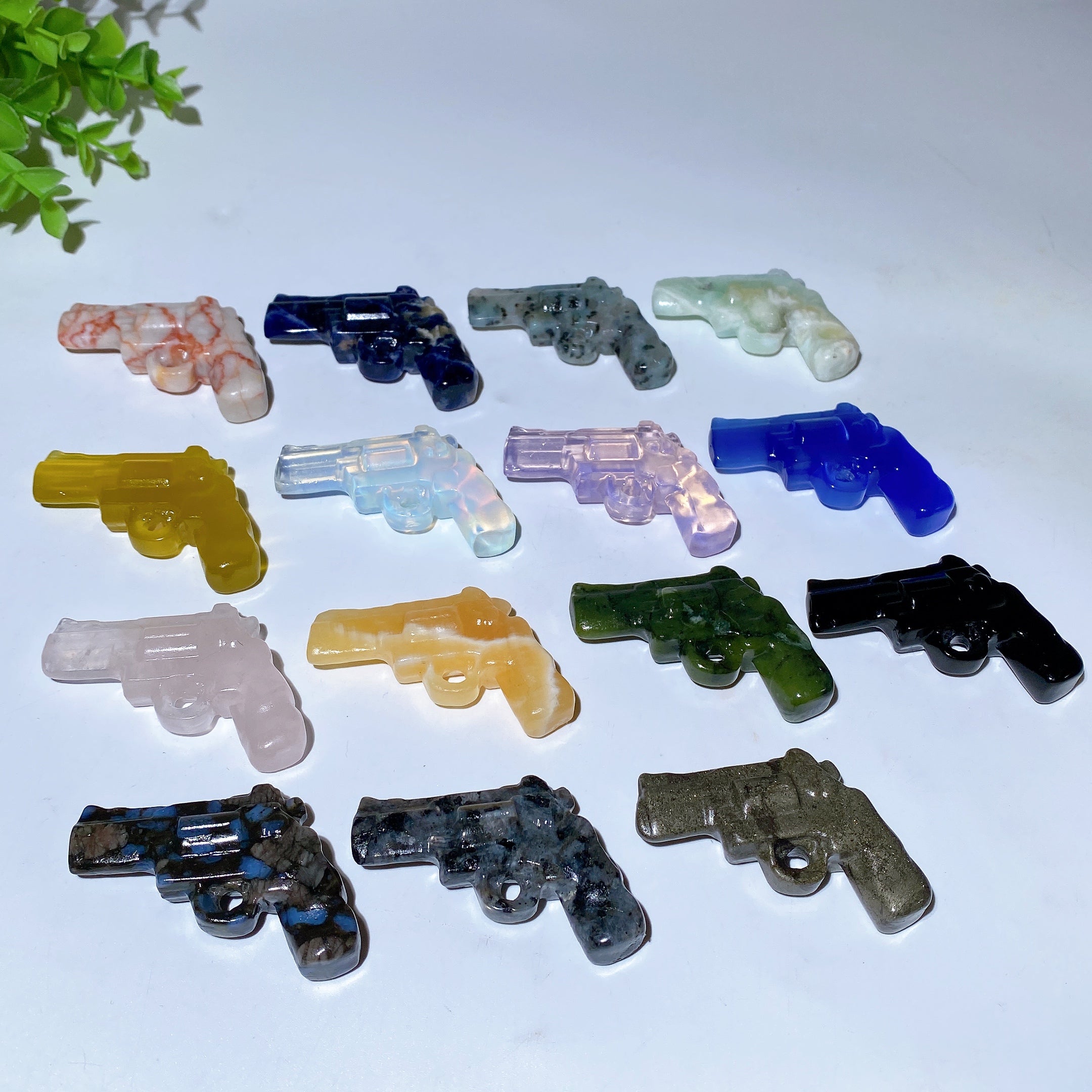 2.2-inch Mixed Crystal Gun Shape Figurines for Healing