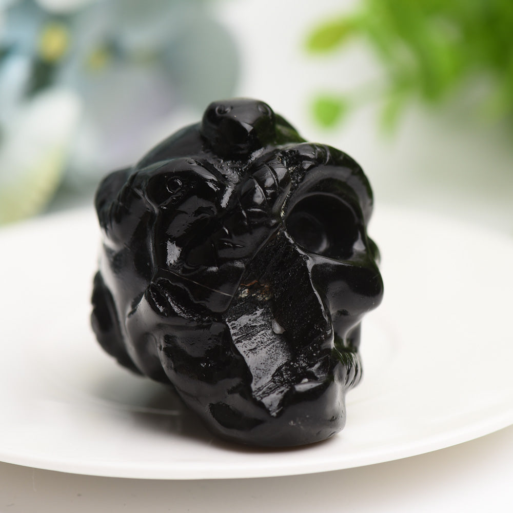 2.2-Inch Mixed Crystal Skull Carvings for Spiritual Healing