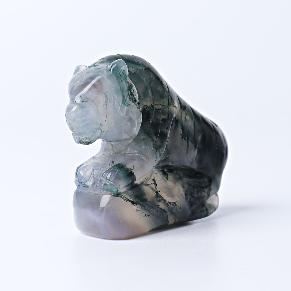 2.2 inch Moss Agate Tiger Crystal Carving Figurine