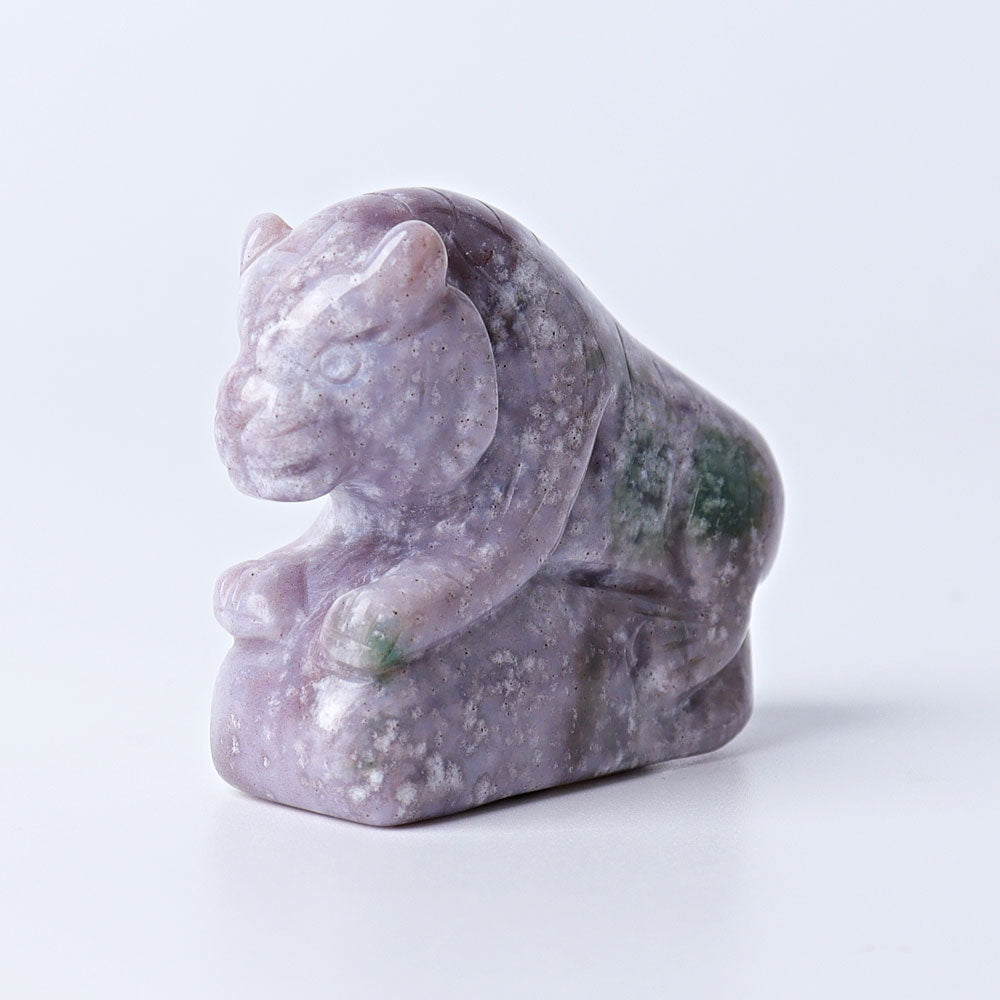 2.2 inch Moss Agate Tiger Crystal Carving Figurine