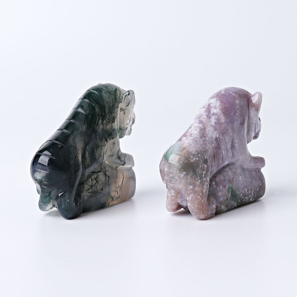 2.2 inch Moss Agate Tiger Crystal Carving Figurine