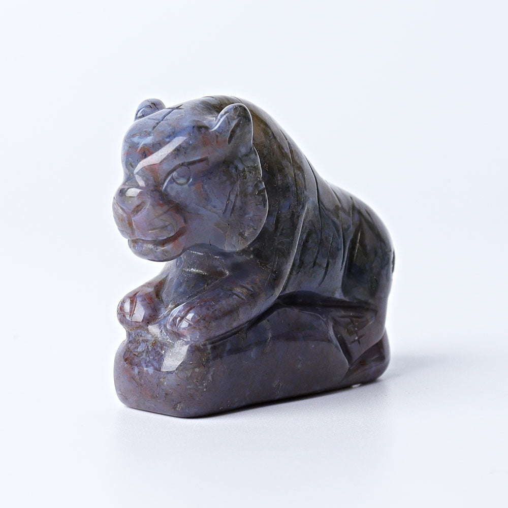 2.2 inch Moss Agate Tiger Crystal Carving Figurine
