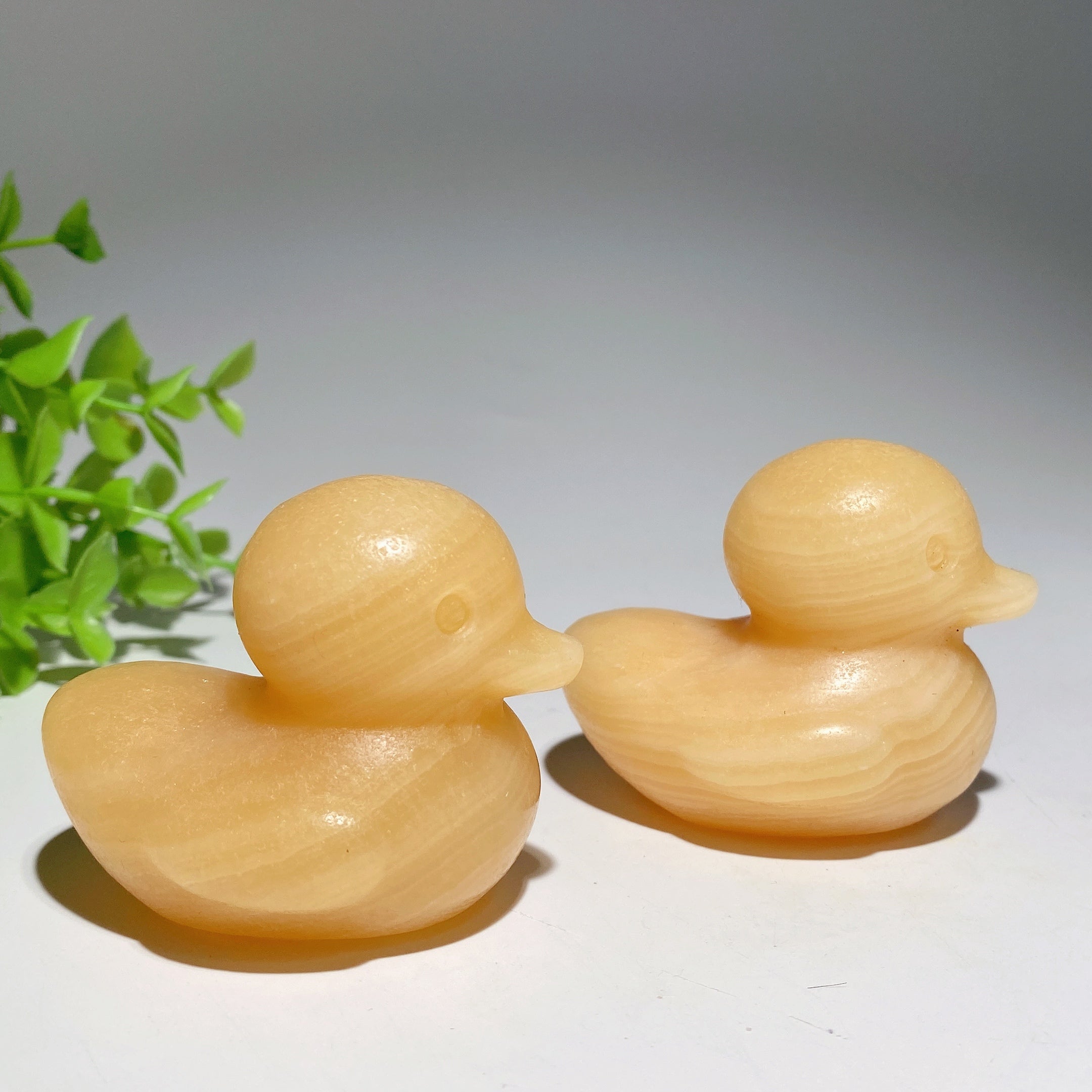 2.2 inch Orange Calcite Duck Crystal Figurine Carving