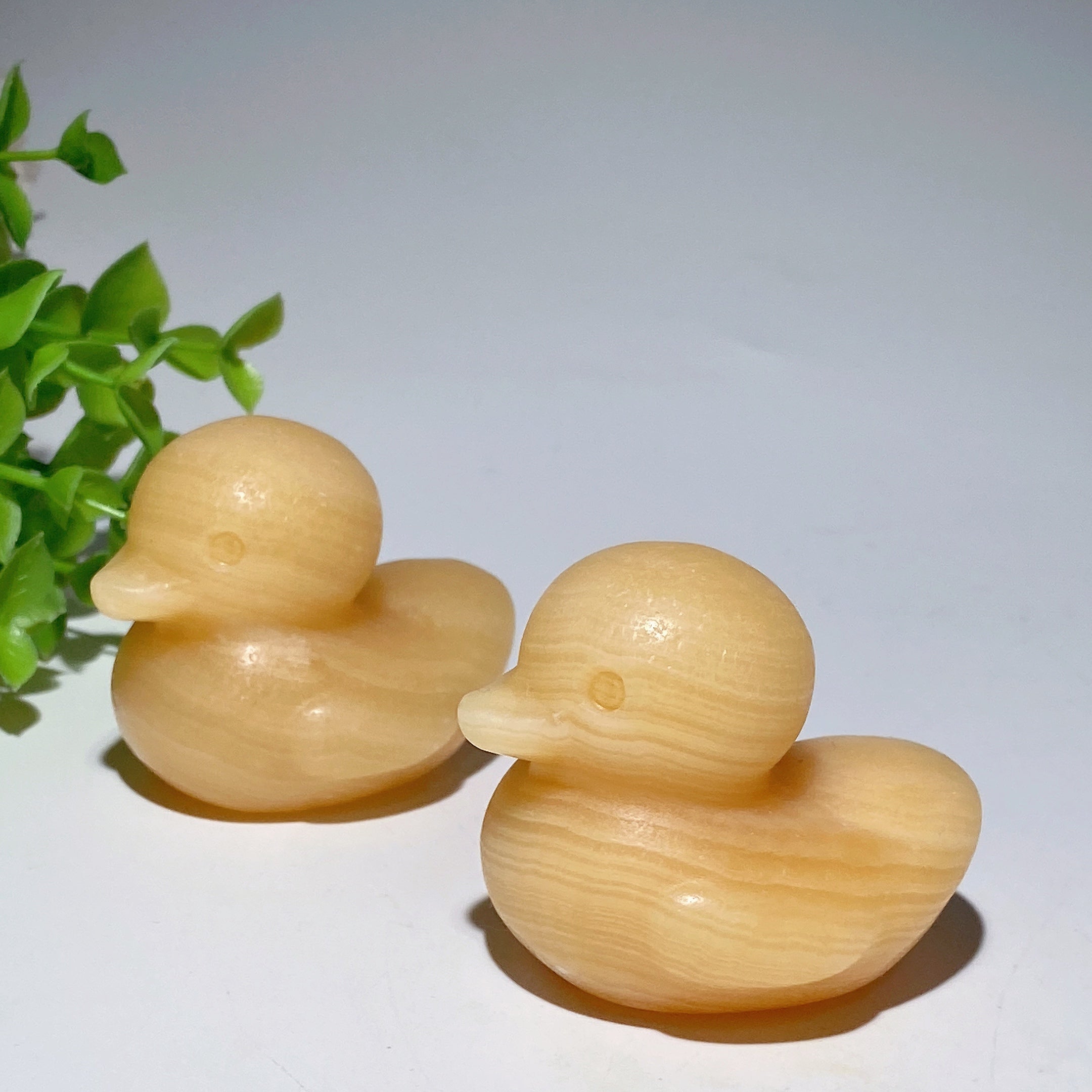 2.2 inch Orange Calcite Duck Crystal Figurine Carving