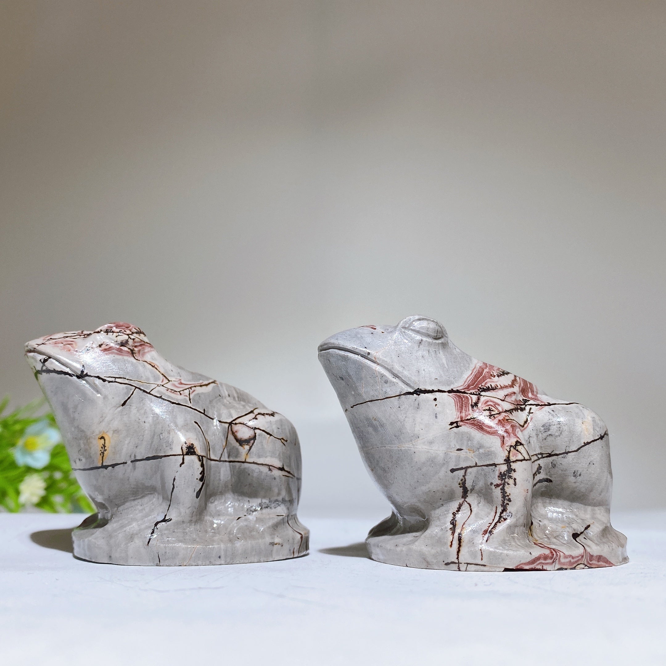 2.2 inch Picture Jasper Frog Figurine Carving