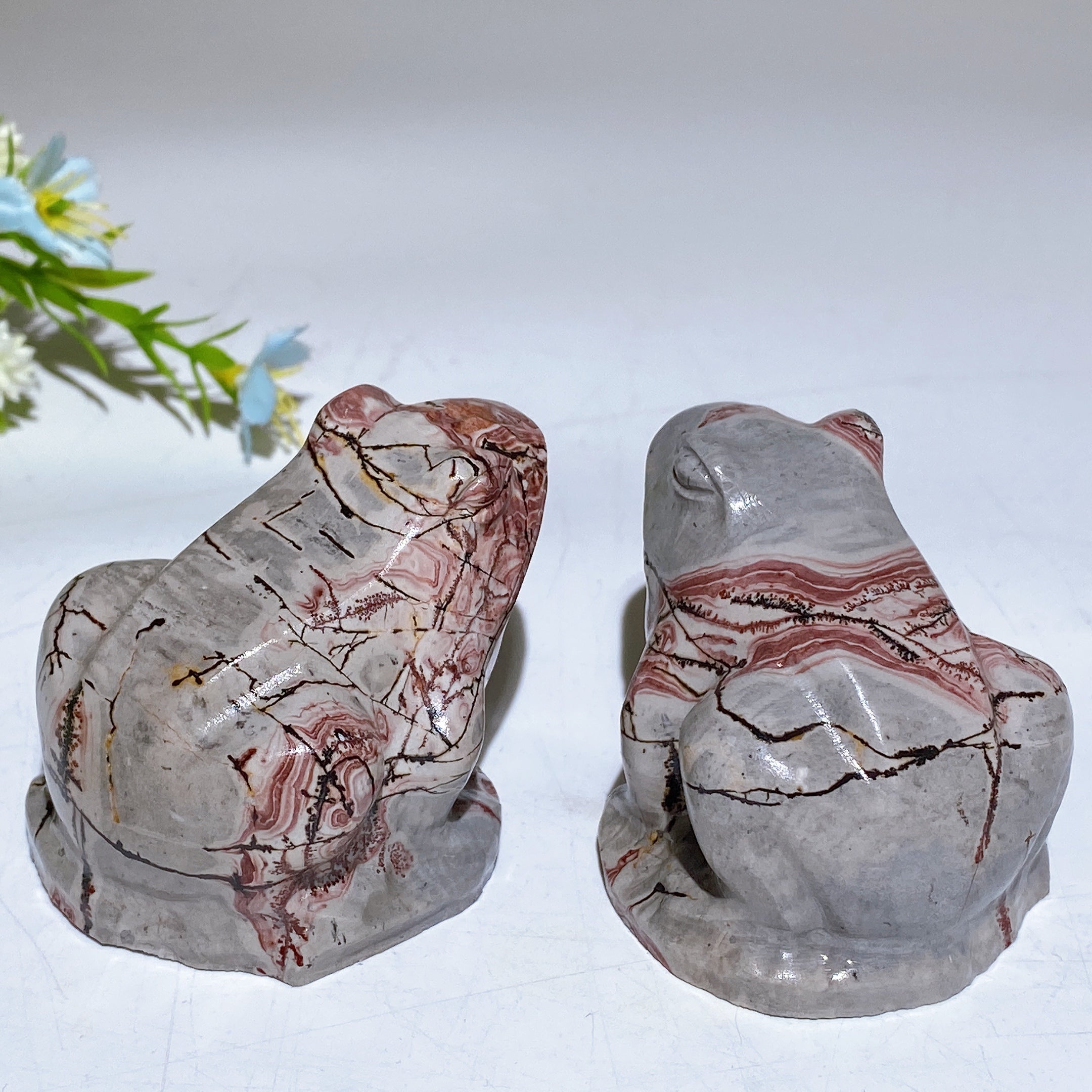 2.2 inch Picture Jasper Frog Figurine Carving