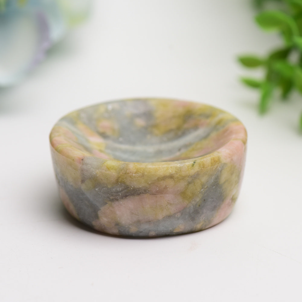 2.2 Inch Pink Tourmaline Healing Crystal Bowl