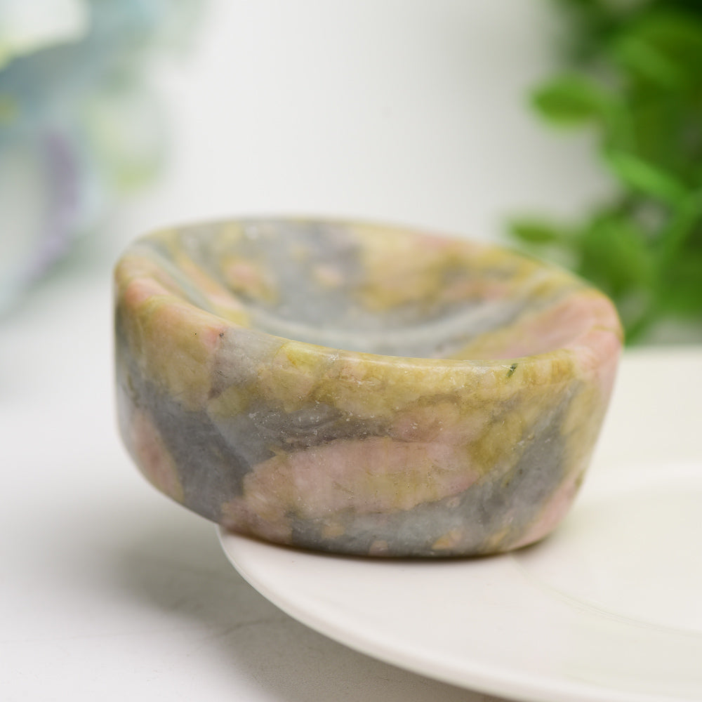 2.2 Inch Pink Tourmaline Healing Crystal Bowl