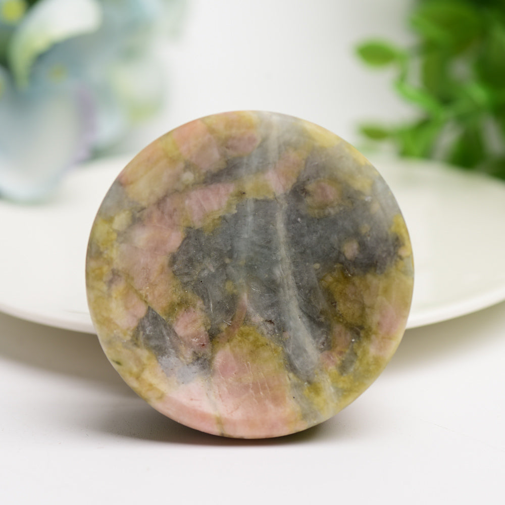2.2 Inch Pink Tourmaline Healing Crystal Bowl