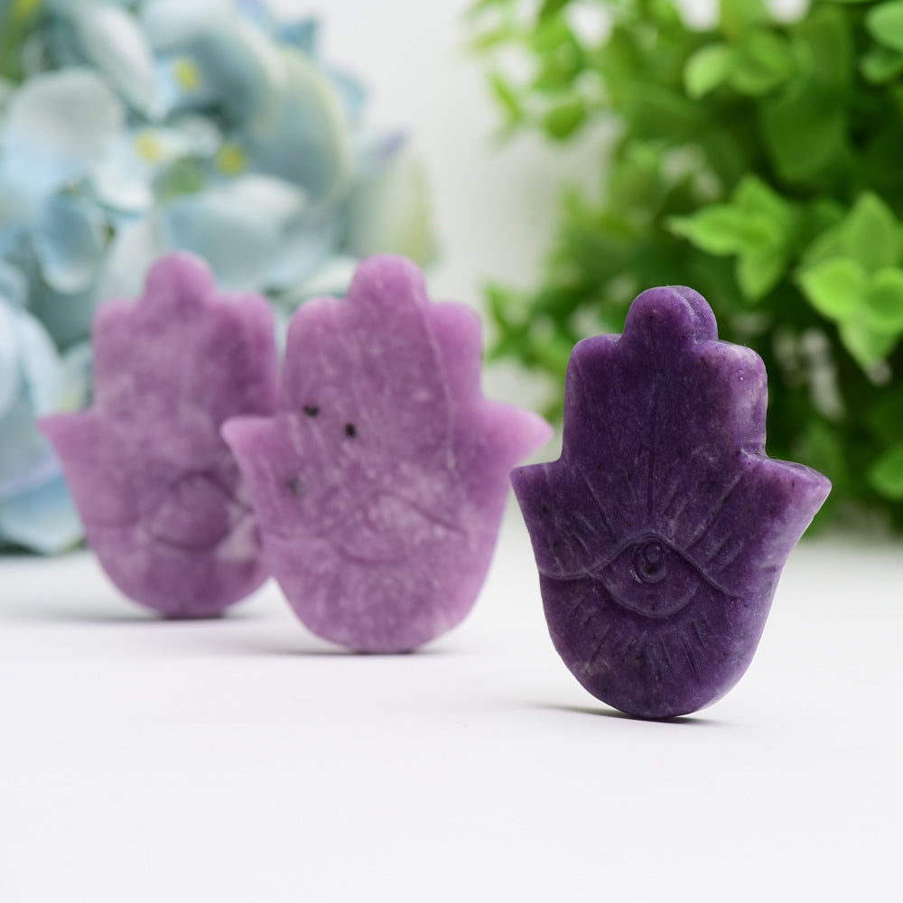 2.2 Inch Purple Mica Evil Eye Crystal Figurine