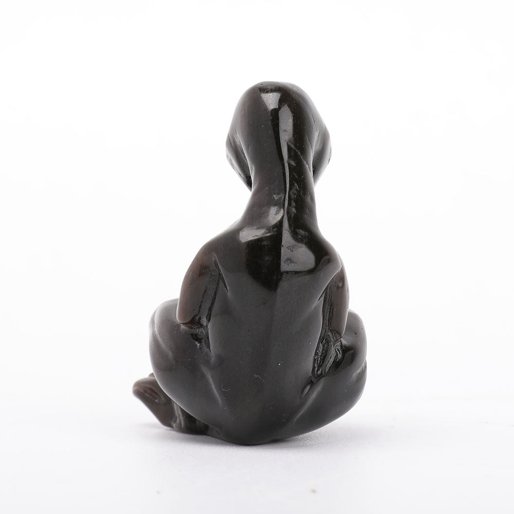 2.2-inch Silver Obsidian Lizard Crystal Figurine