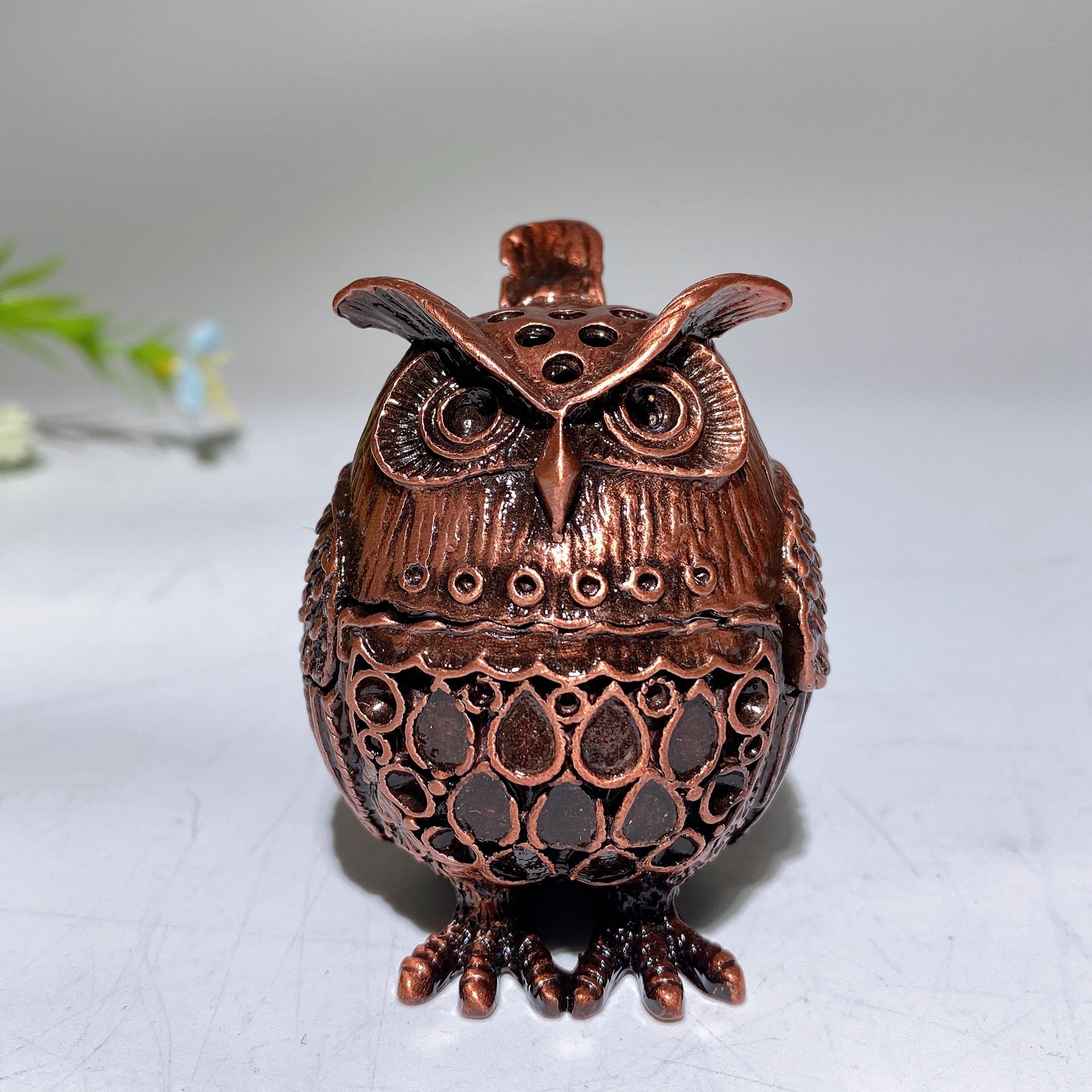 2.2 inch Silver Owl Shape Animal Figurine Stand