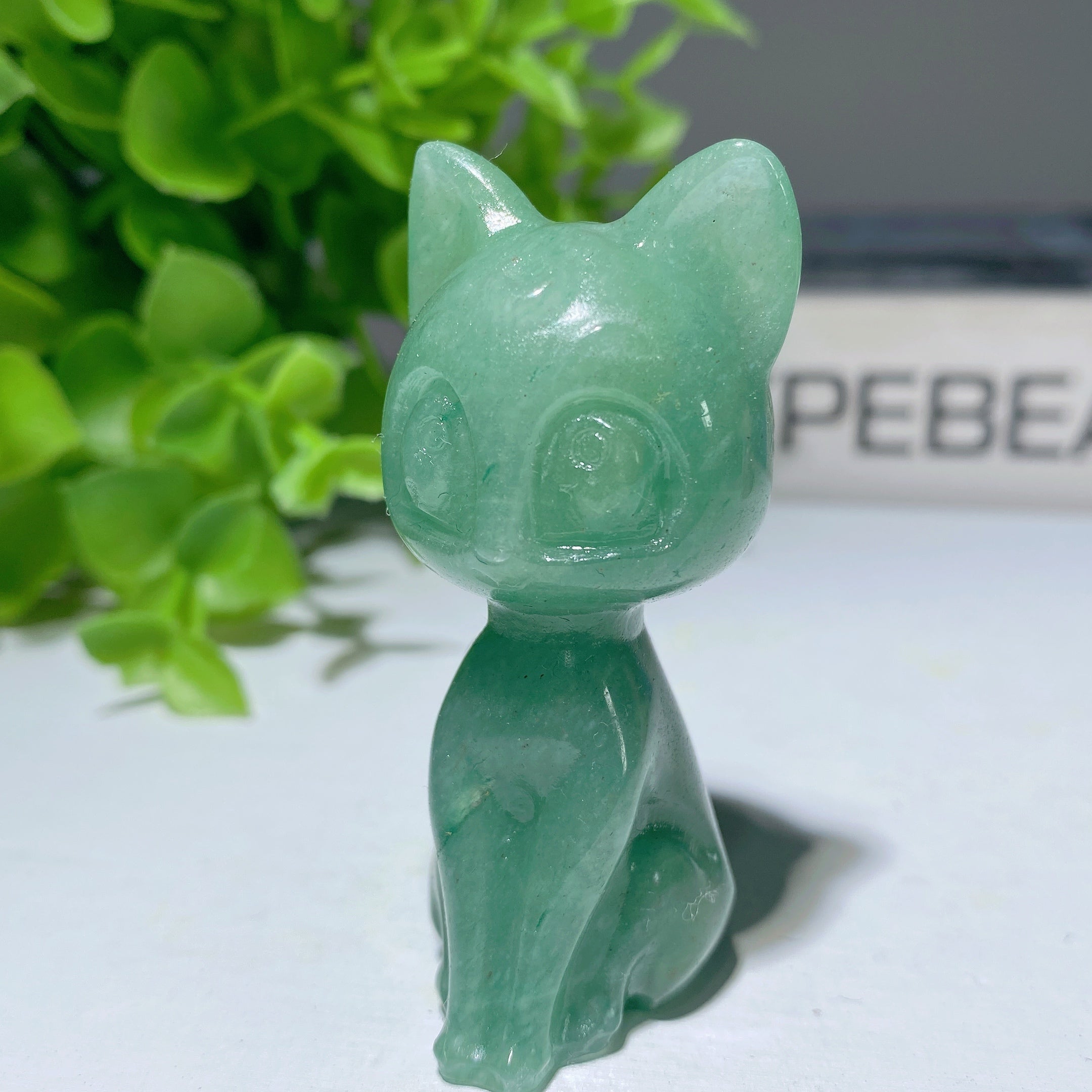 2.2" Mixed Crystal Cat Carvings Figurine Healing Energy