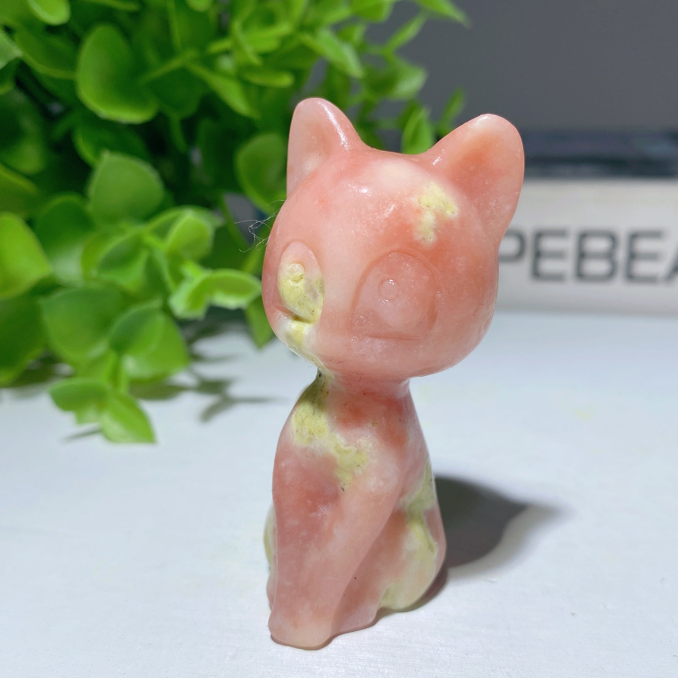 2.2" Mixed Crystal Cat Carvings Figurine Healing Energy