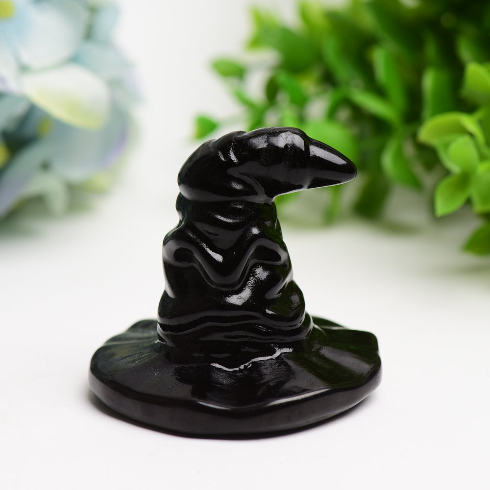 2.2" Mixed Crystal Wizard Hat Figurine for Healing