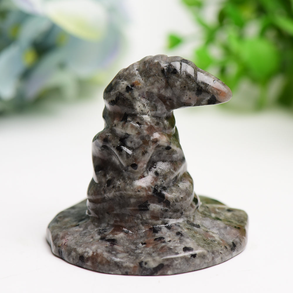 2.2" Mixed Crystal Wizard Hat Figurine for Healing