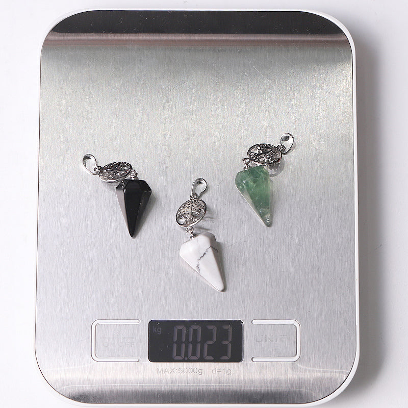 2.2" Multi-Stone Arrowhead Pendant for Spiritual Energy