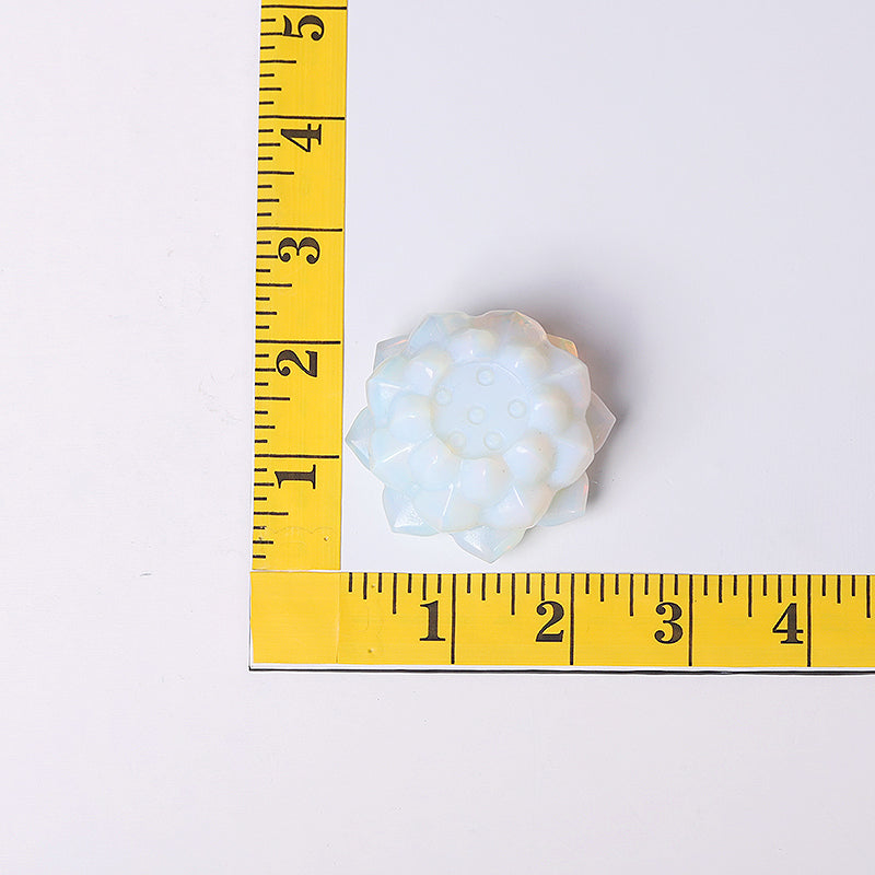 2.2" Opalite Lotus Flower Crystal Figurine Carving