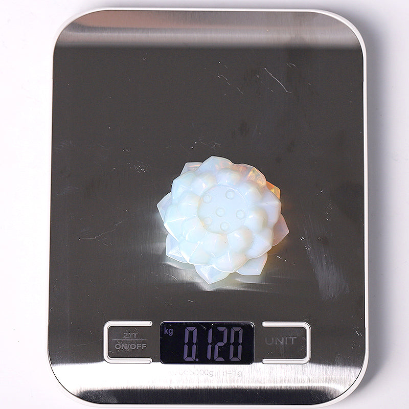 2.2" Opalite Lotus Flower Crystal Figurine Carving