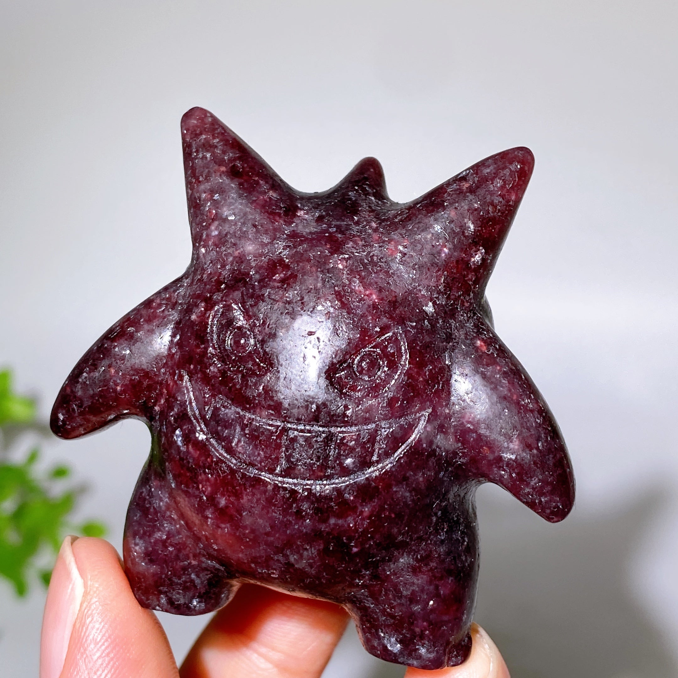 2.2" Purple Mica Gengar Crystal Figurine Carving