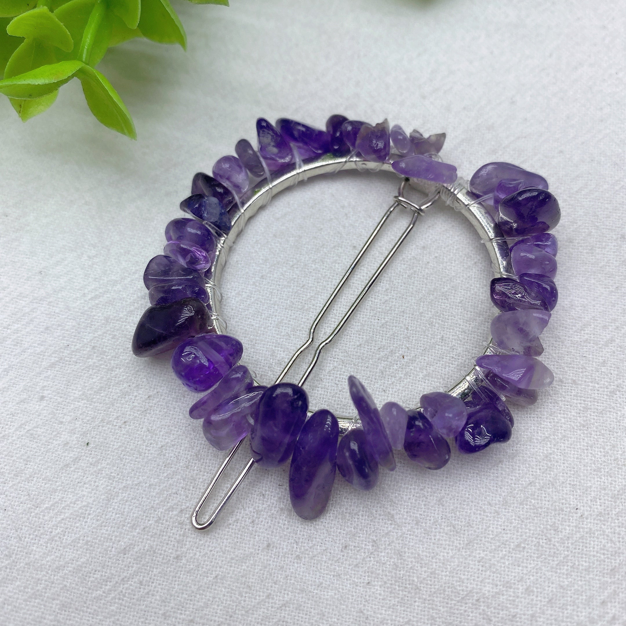 2.2in Mixed Crystal Chips Hairpin | Healing Ritual Accessory