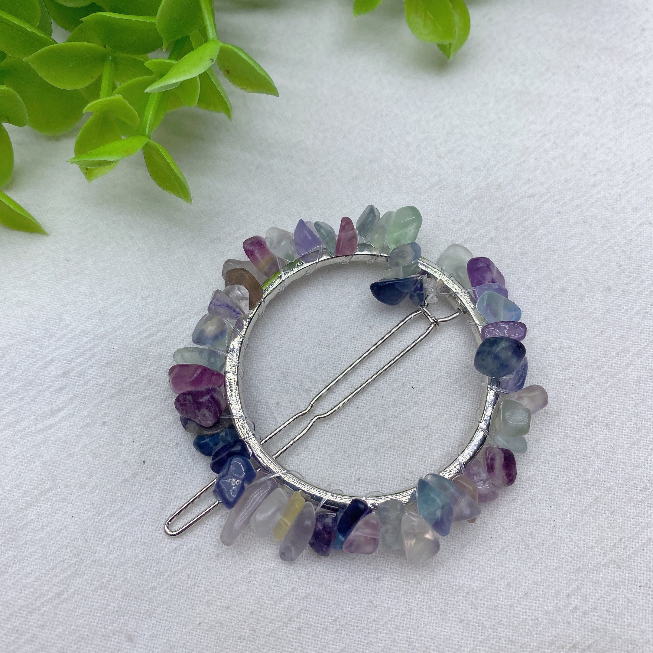 2.2in Mixed Crystal Chips Hairpin | Healing Ritual Accessory