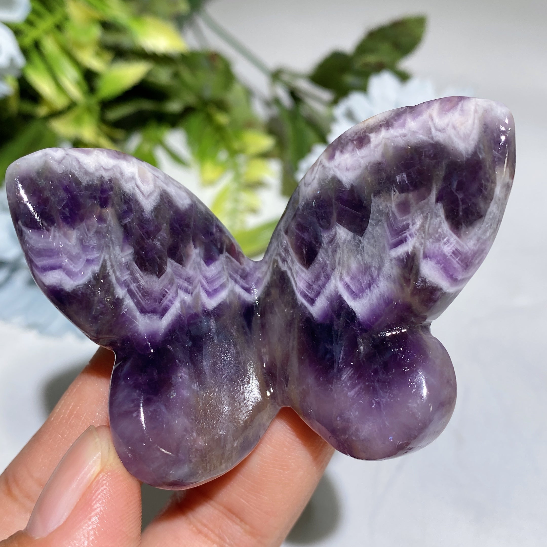 2.3-2.5" Hand Carved Crystal Butterfly Animal Figurine