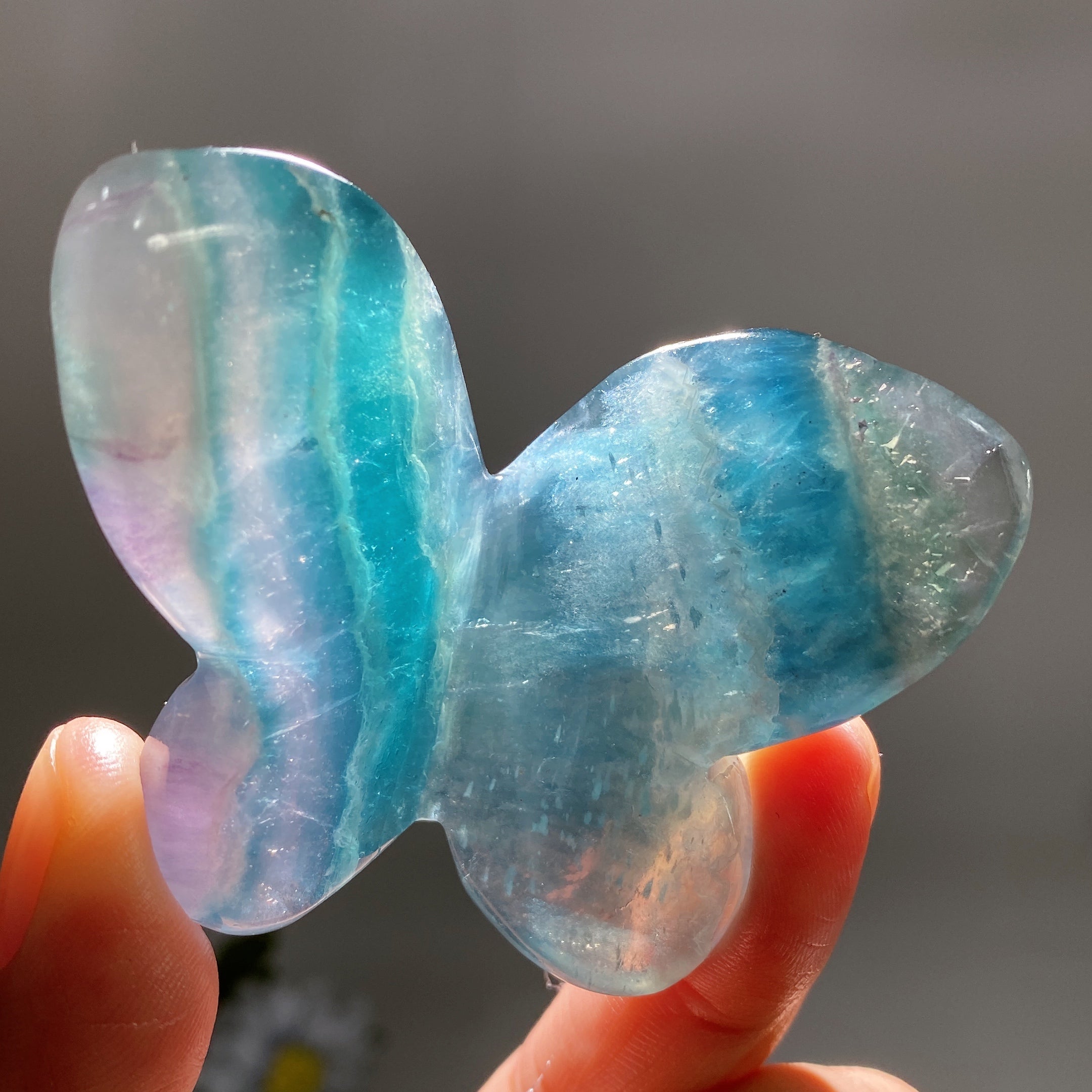 2.3-2.5" Hand Carved Crystal Butterfly Animal Figurine