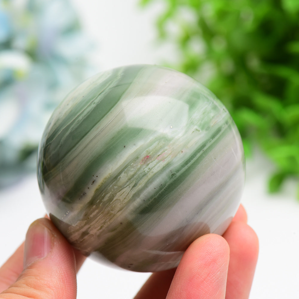 2.3-2.5 Inch Brazilian Jasper Healing Crystal Sphere