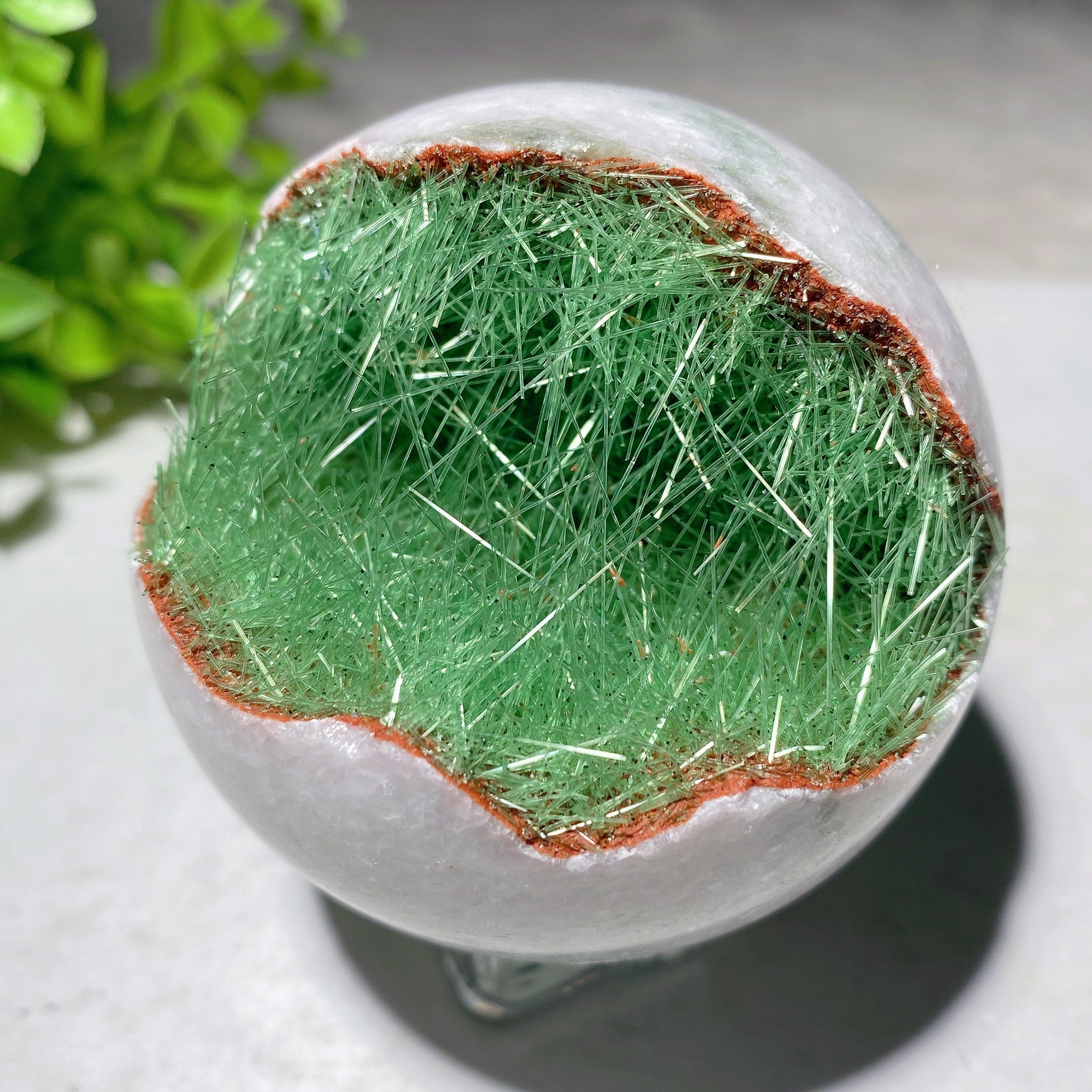 2.3-2.5 inch Copper Jade Sphere for Crystal Healing