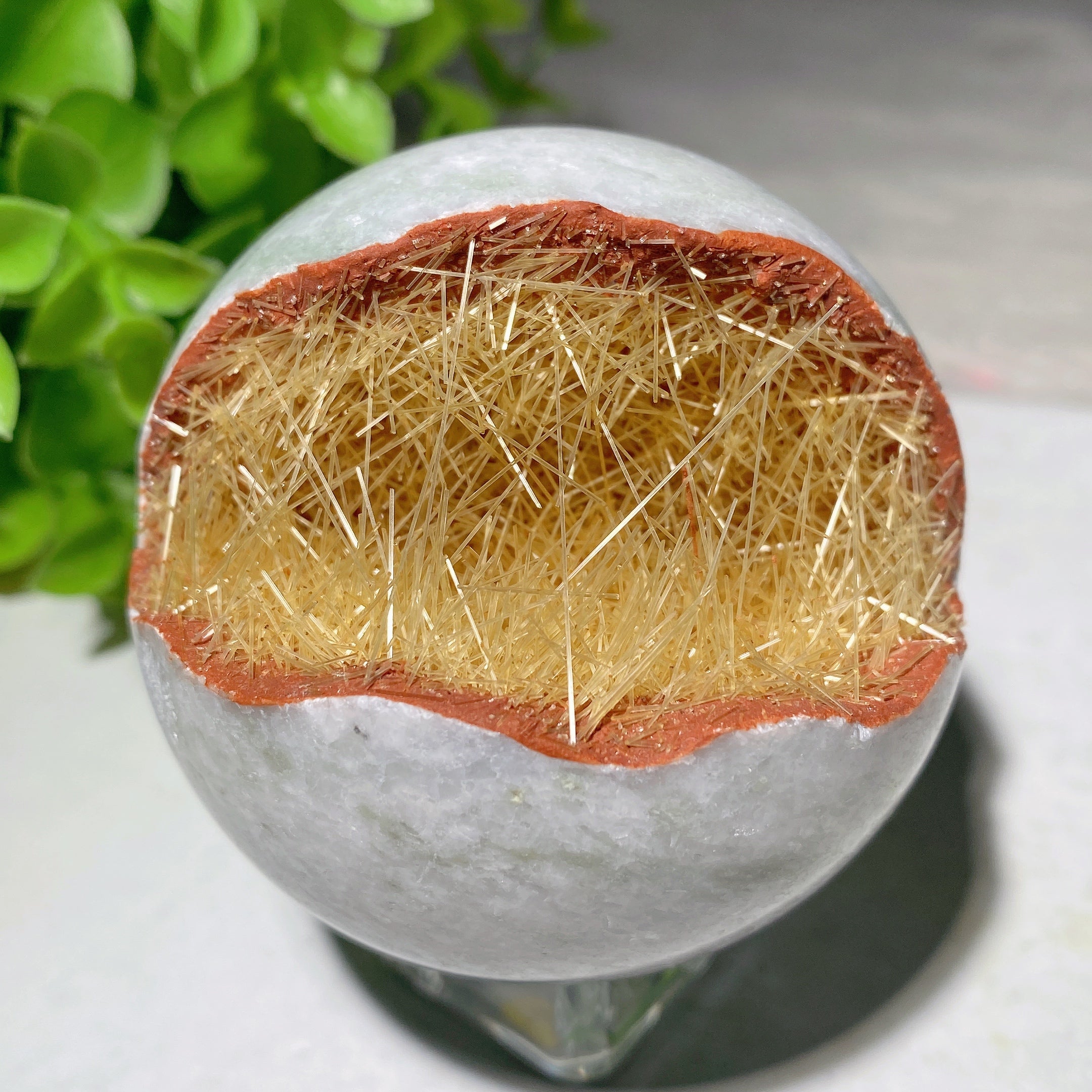 2.3-2.5 inch Copper Jade Sphere for Crystal Healing