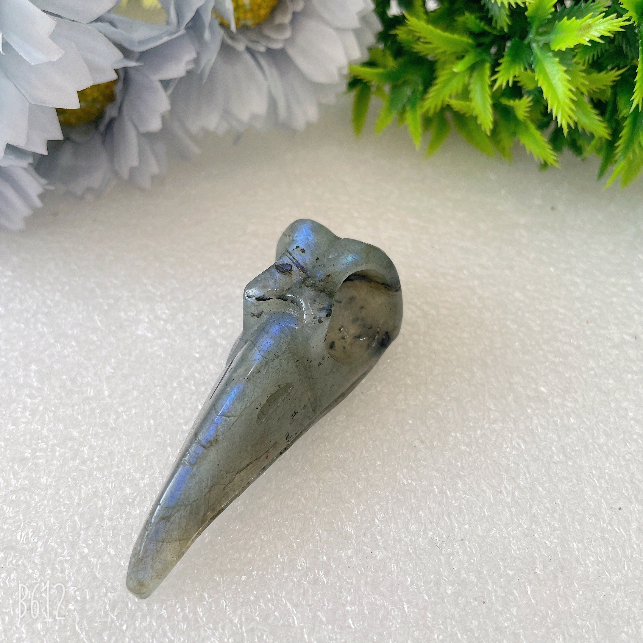 2.3-2.5 Inch Crystal Bird Skull Carvings in Obsidian, Quartz, Labradorite