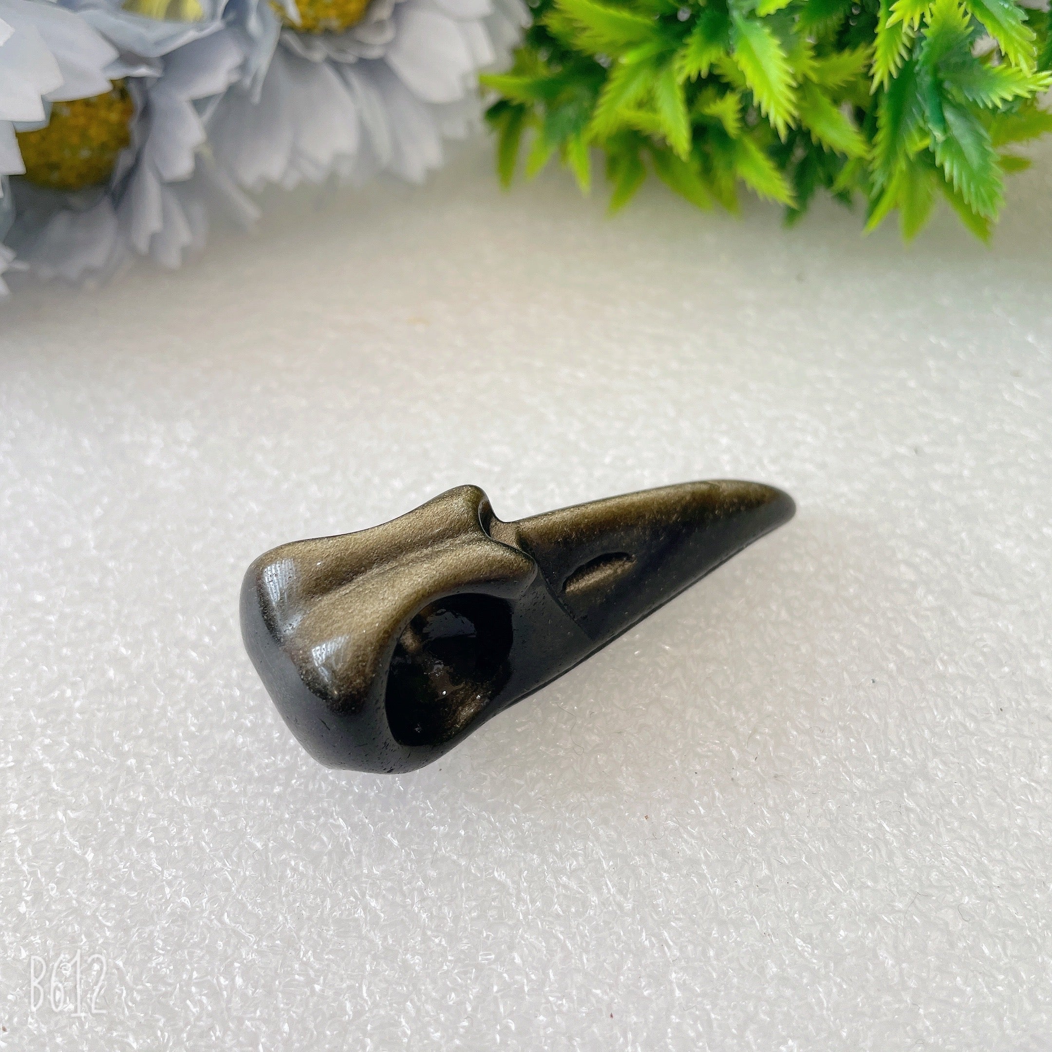 2.3-2.5 Inch Crystal Bird Skull Carvings in Obsidian, Quartz, Labradorite