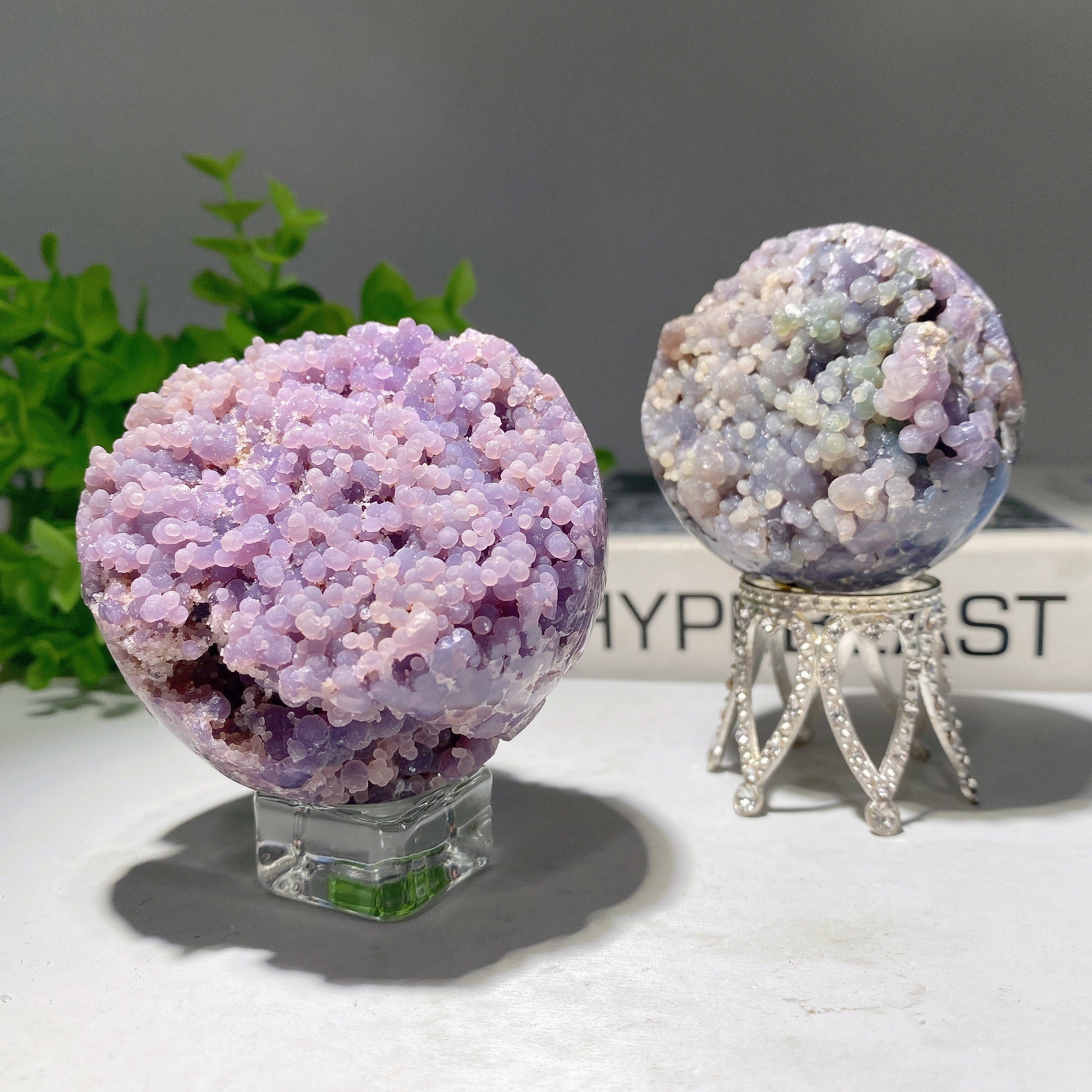 2.3-2.5 inch Grape Agate Sphere for Chakra Healing