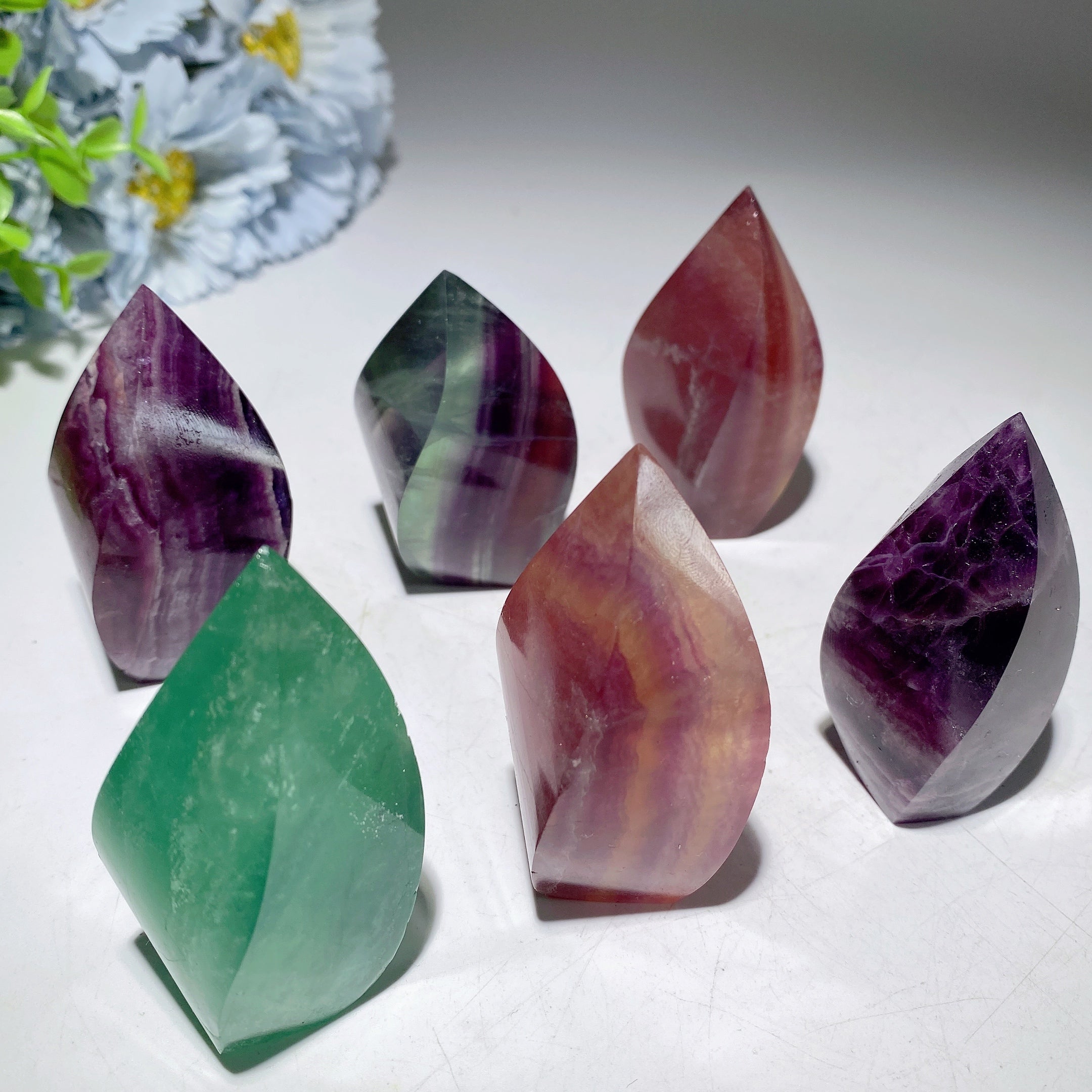 2.3-2.8 Inch Fluorite Flame Free Form Crystal Specimen