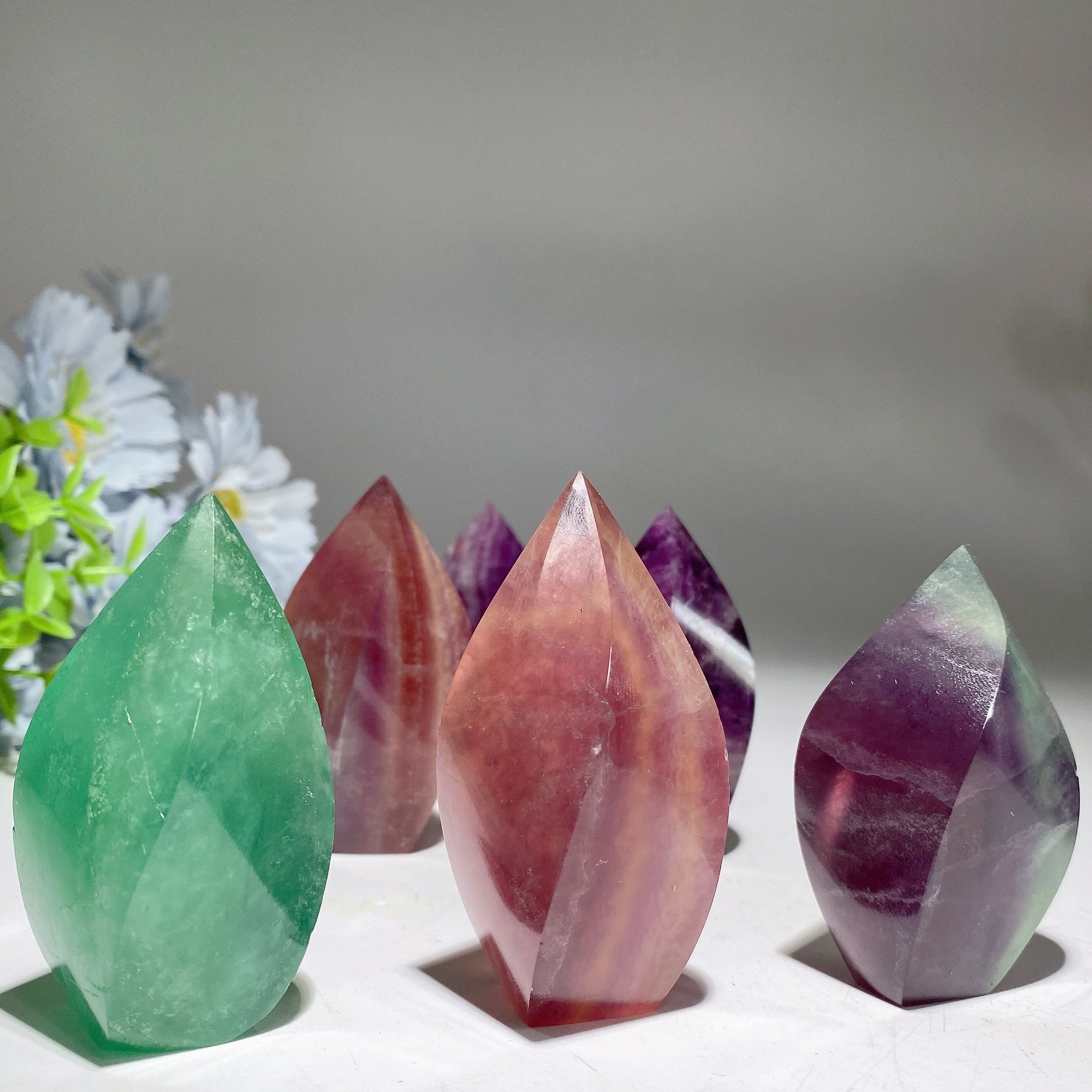 2.3-2.8 Inch Fluorite Flame Free Form Crystal Specimen