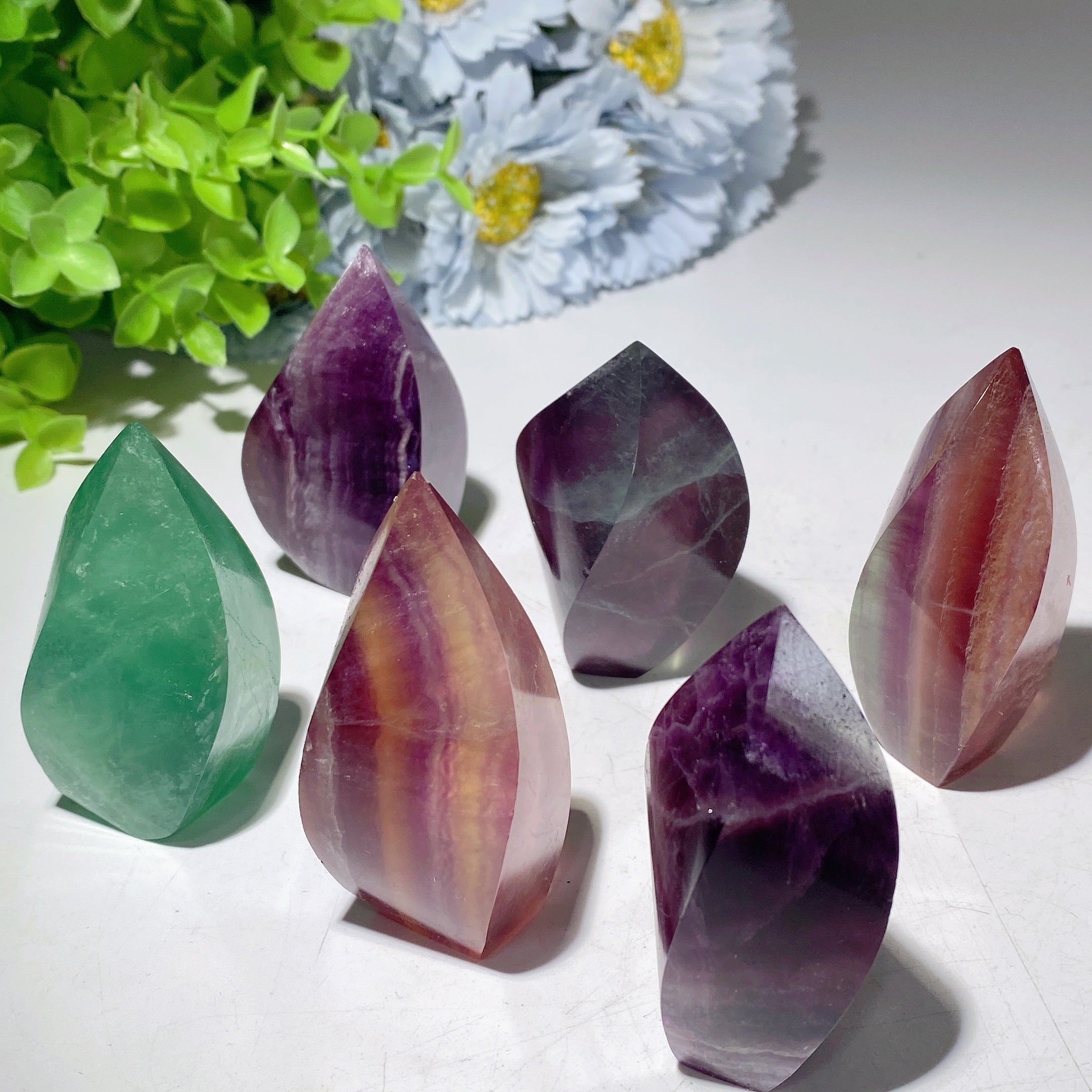 2.3-2.8 Inch Fluorite Flame Free Form Crystal Specimen