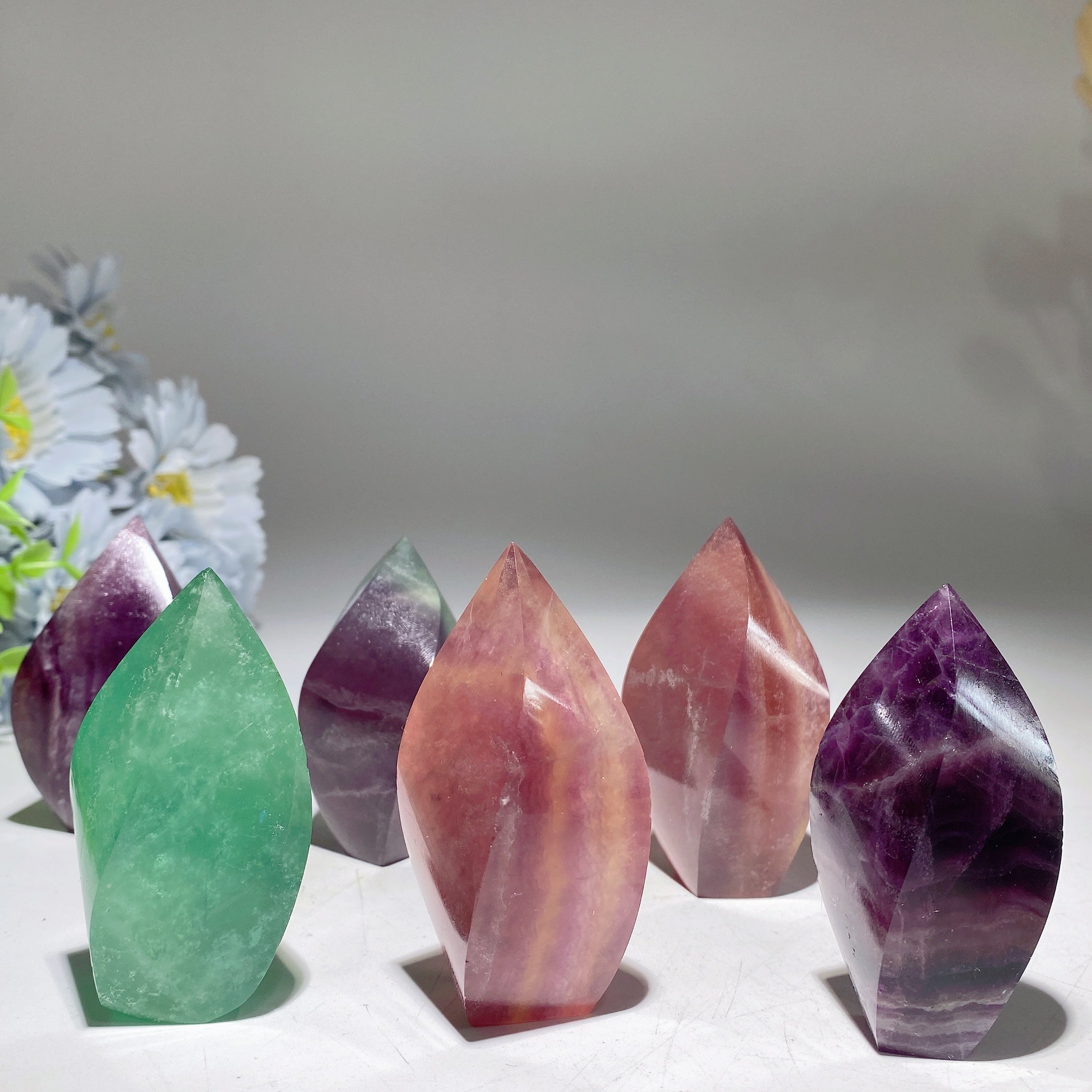 2.3-2.8 Inch Fluorite Flame Free Form Crystal Specimen