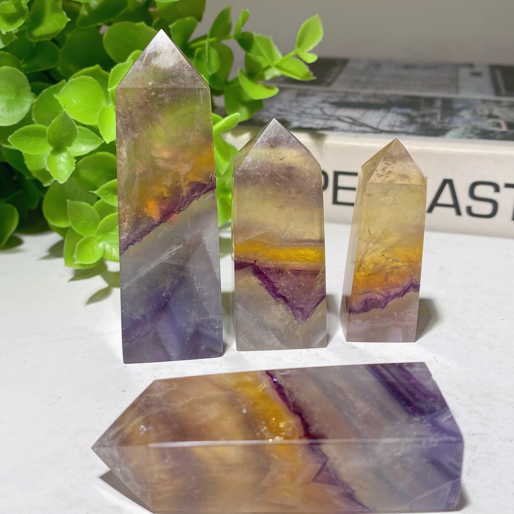 2.3-3.3 inch Yellow Fluorite Crystal Points for Healing