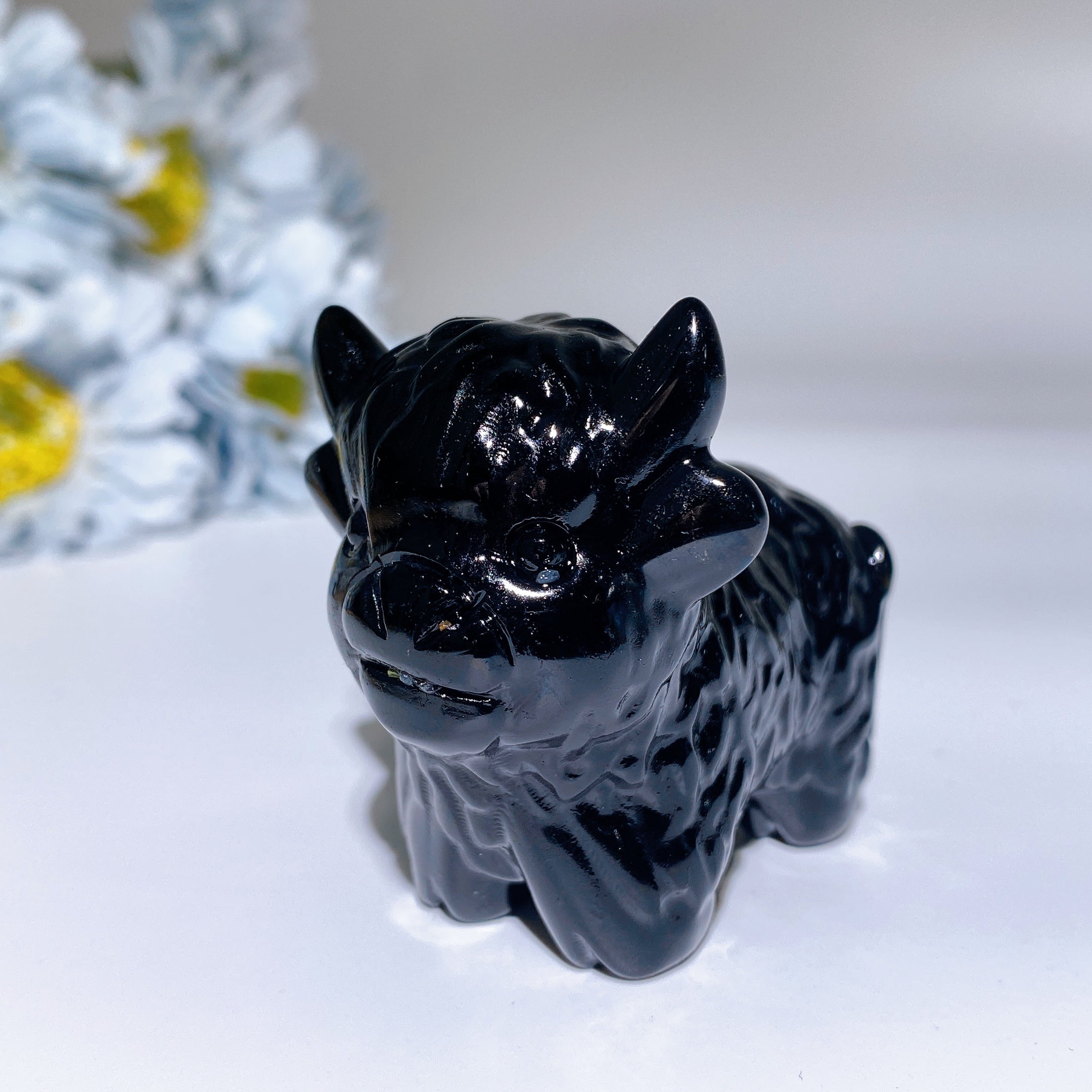 2.3" Hand Carved Crystal Cattle Figurine Healing Totem