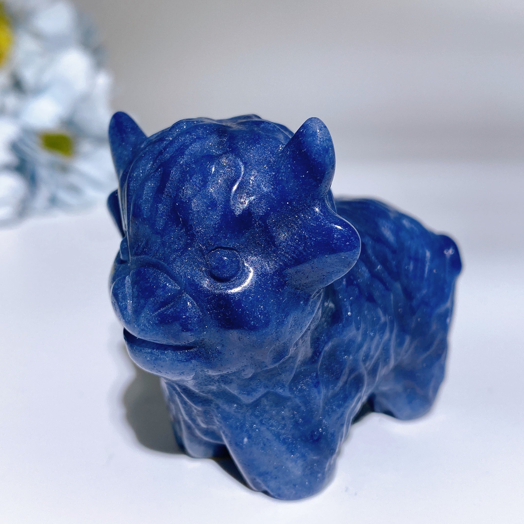 2.3" Hand Carved Crystal Cattle Figurine Healing Totem